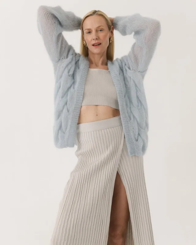 Twisted Erik: Dew Silk Mohair Cardigan sold by The Knotty Ones