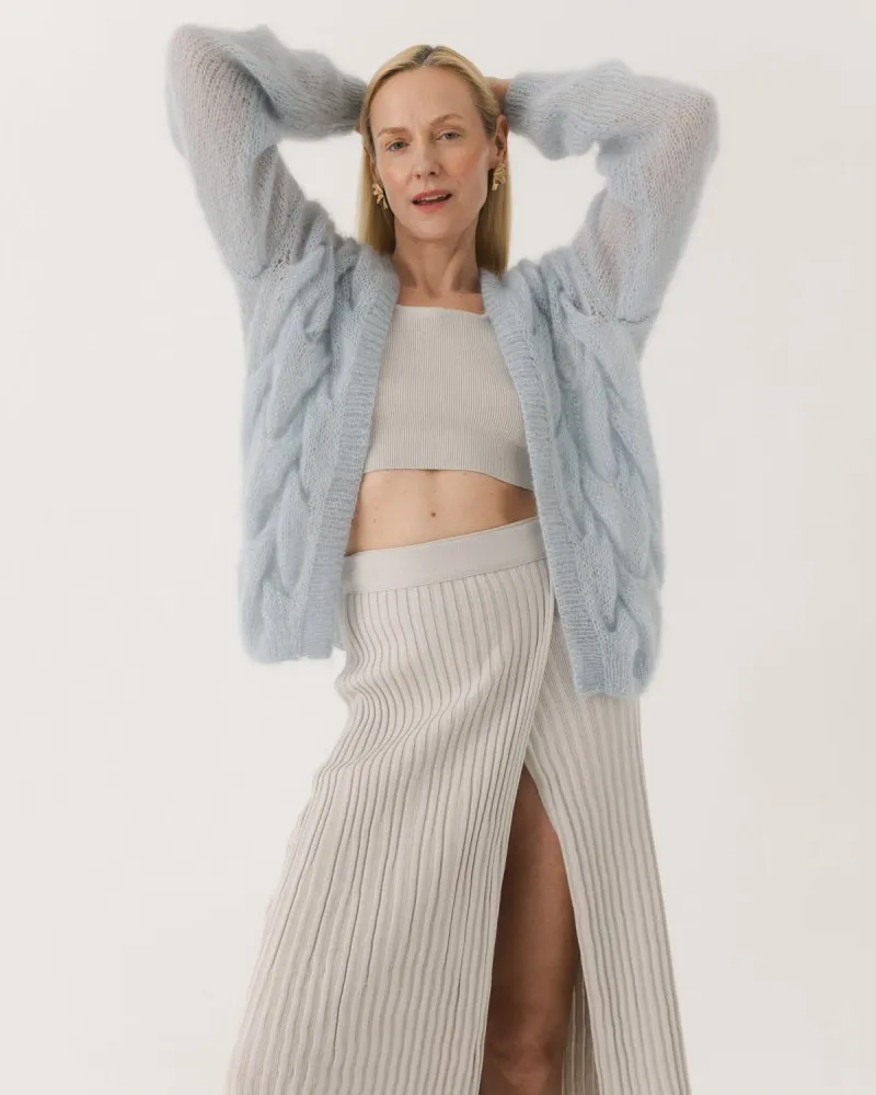 Twisted Erik: Dew Silk Mohair Cardigan sold by The Knotty Ones