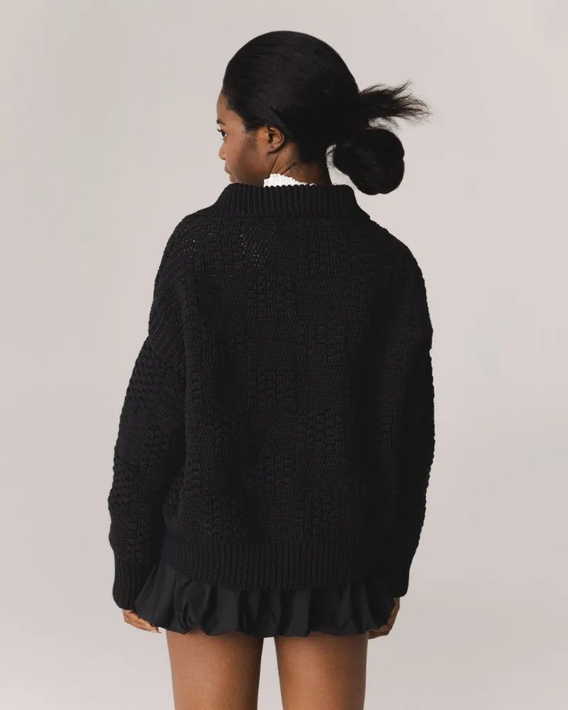 Prietema: Black Crochet Cotton Jacket sold by The Knotty Ones product image thumbnail 3