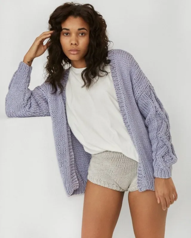 Tom: Lilac Cotton Cardigan sold by The Knotty Ones