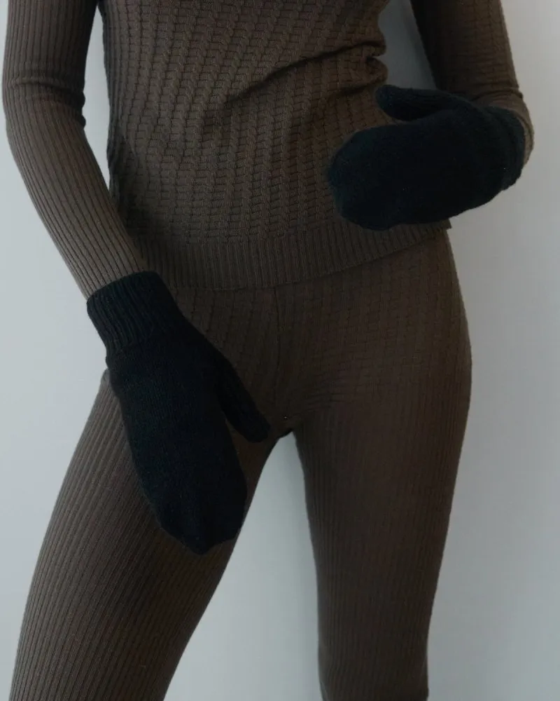 Vilna: Black Alpaca Wool Mittens & Neckwarmer Set sold by The Knotty Ones product image thumbnail 5