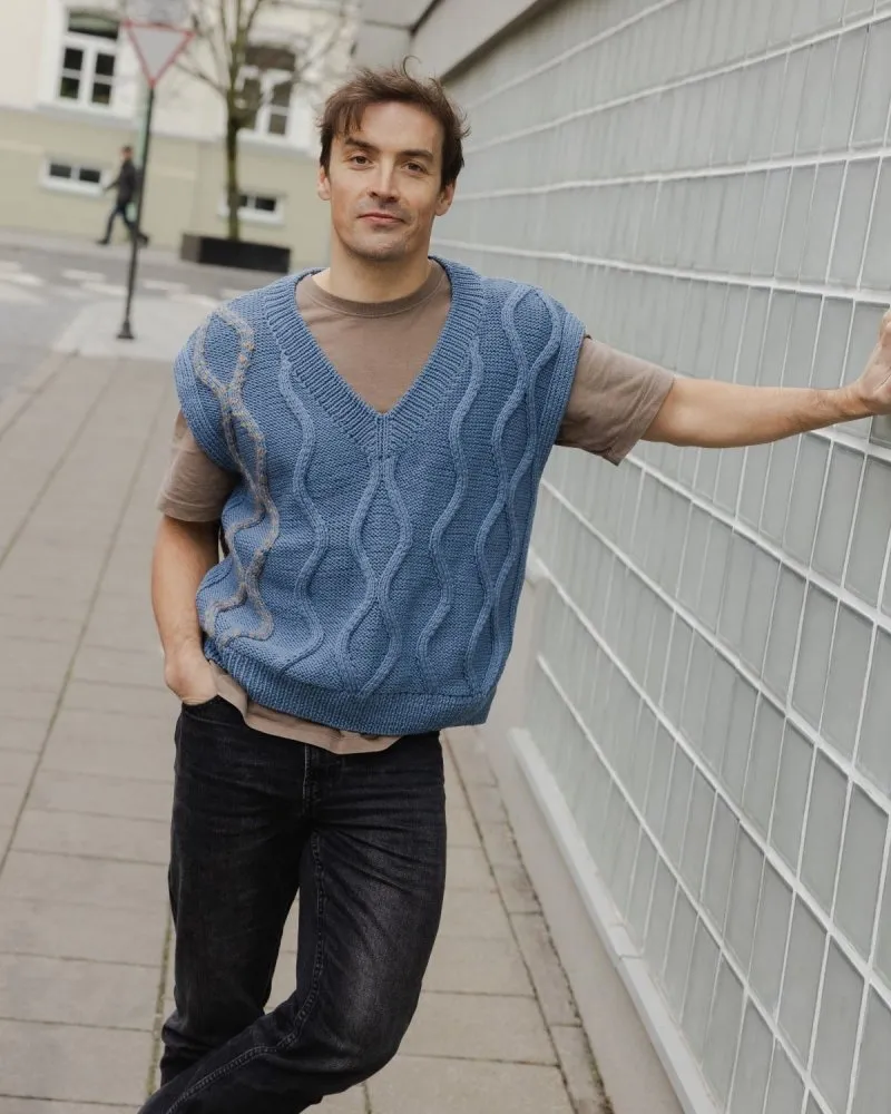 Blaivi Vasara: Baltic Blue Merino Wool Vest sold by The Knotty Ones product image thumbnail 5