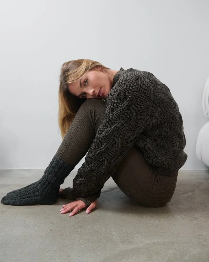 Rib Socks: Charcoal Wool sold by The Knotty Ones product image thumbnail 3