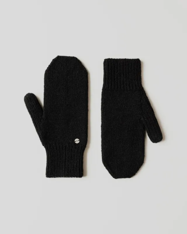 Vilna: Black Alpaca Wool Mittens sold by The Knotty Ones