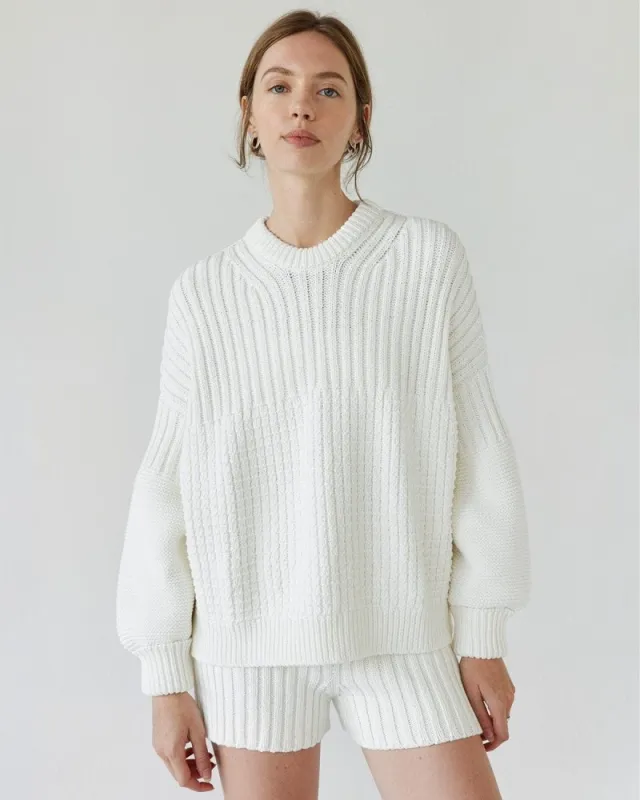 Delčia: Off-White Cotton Sweater sold by The Knotty Ones