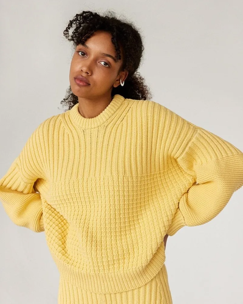 Delčia: Lemon Cotton Sweater sold by The Knotty Ones