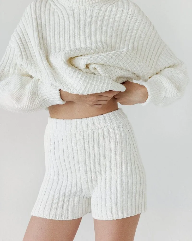 Pilnatis: Off-White Cotton Shorts sold by The Knotty Ones product image thumbnail 3