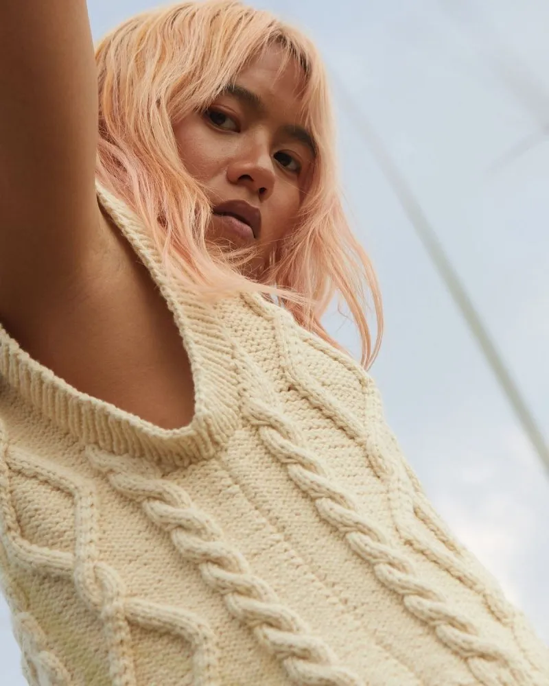 Laimė: Oat Alpaca Wool & Cotton Vest sold by The Knotty Ones product image thumbnail 4