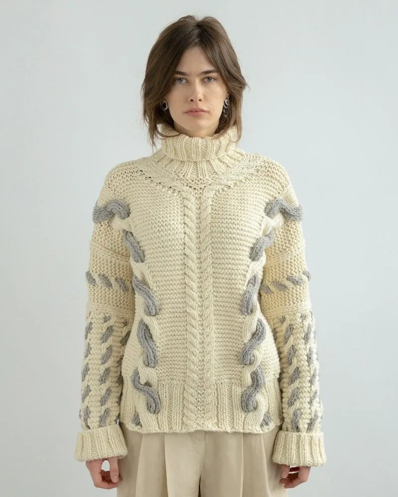 Barbora: White Wool Turtleneck sold by The Knotty Ones product image thumbnail 5