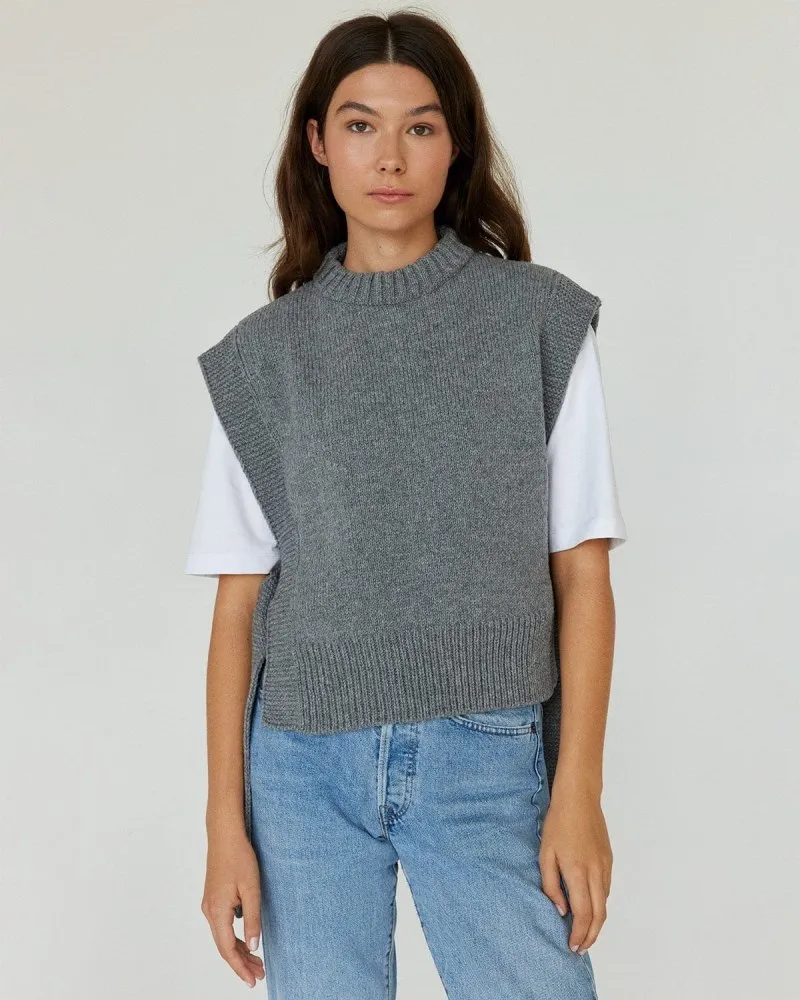 Kalvos: Dove Grey Merino Wool Vest sold by The Knotty Ones