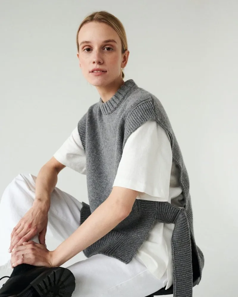 Kalvos: Dove Grey Merino Wool Vest sold by The Knotty Ones product image thumbnail 3
