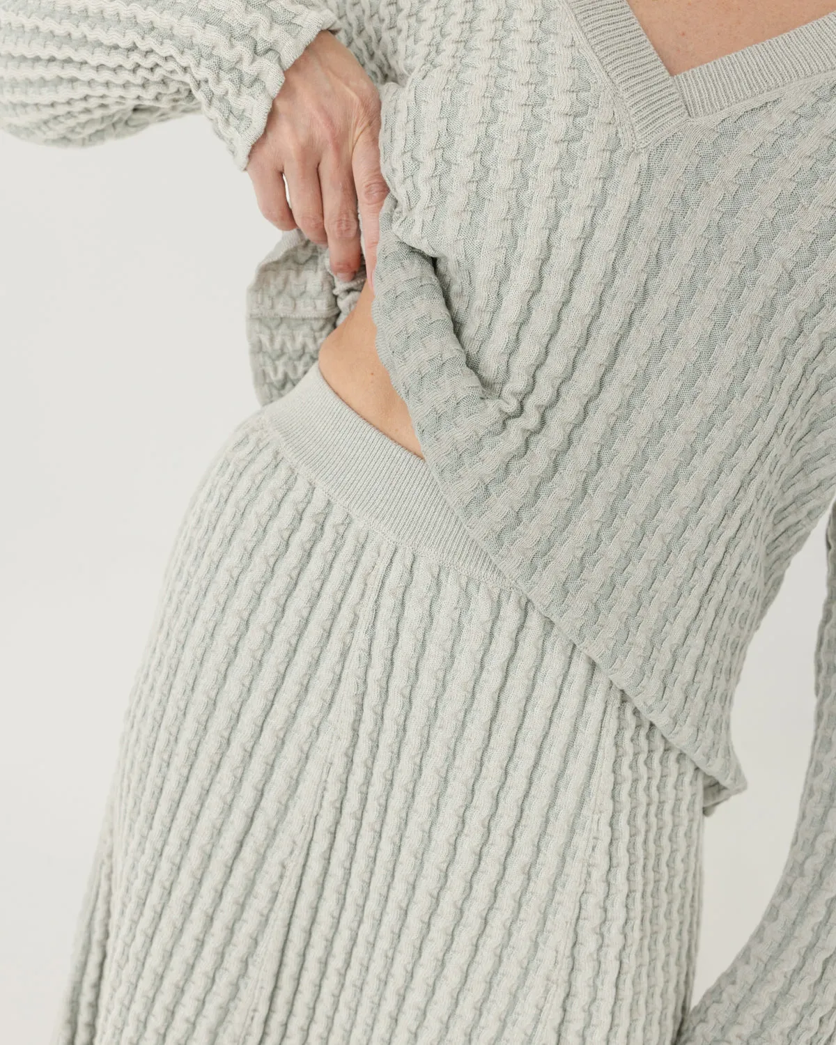 Žemės & Vagos: Sky Blue V-neck Sweater & A-line Skirt Set sold by The Knotty Ones product image thumbnail 4