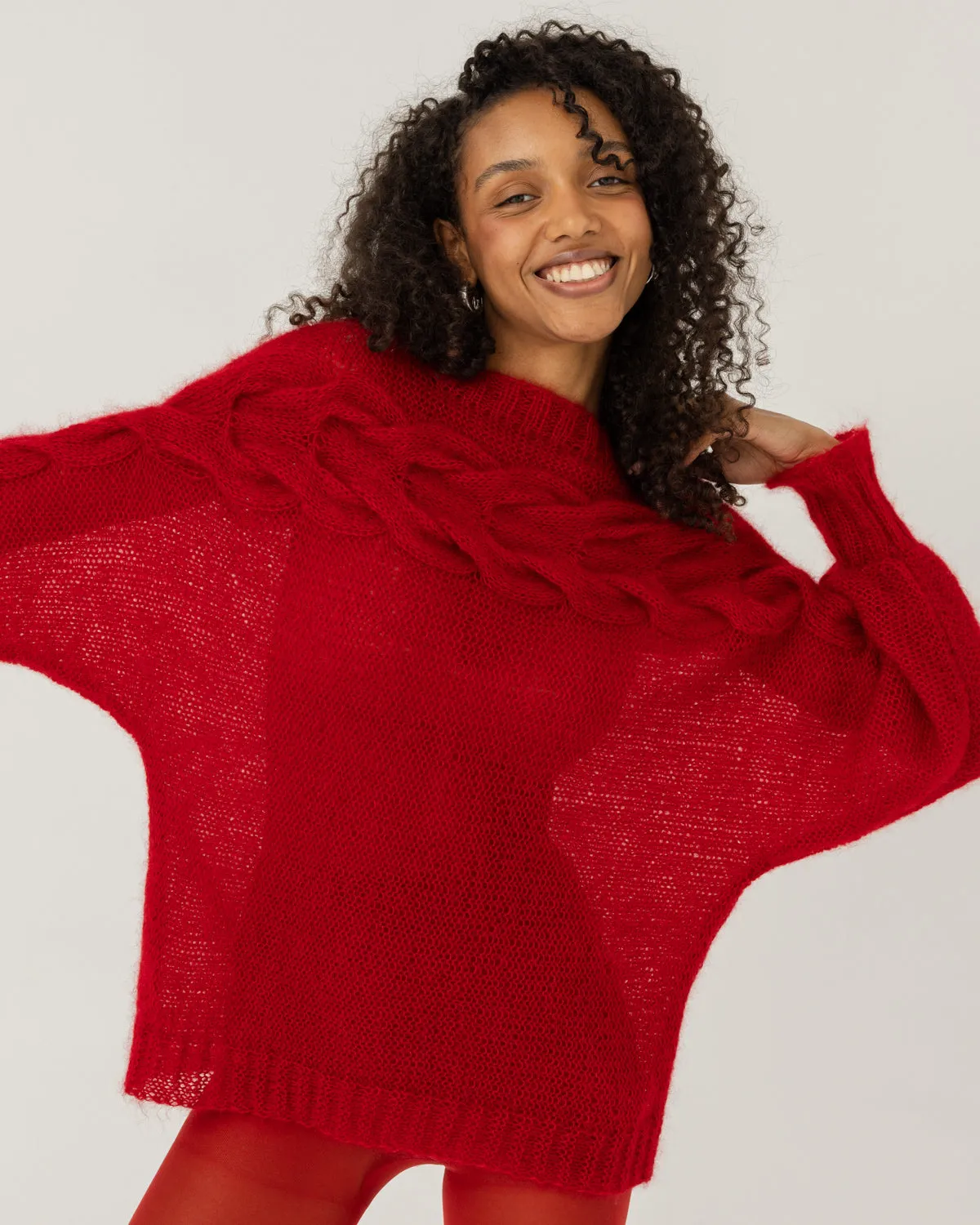 Jūra: Poppy Red Silk & Mohair Sweater sold by The Knotty Ones product image thumbnail 5