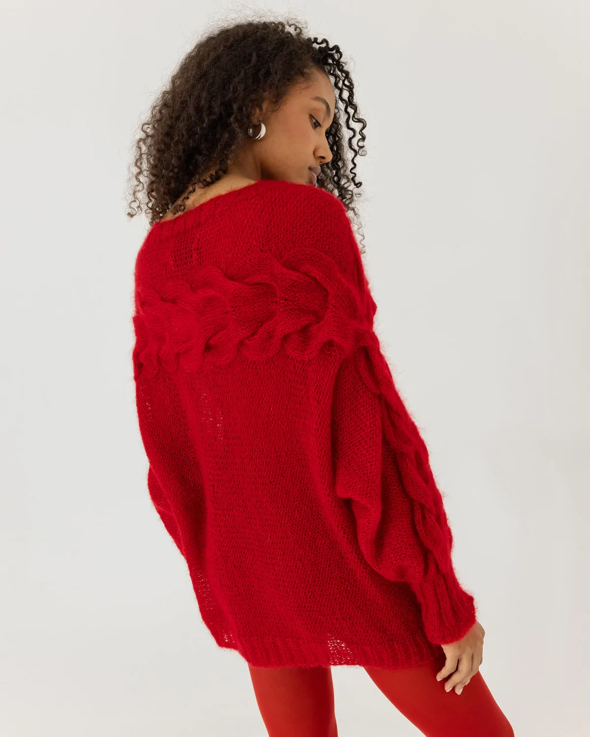 Jūra: Poppy Red Silk & Mohair Sweater sold by The Knotty Ones product image thumbnail 3