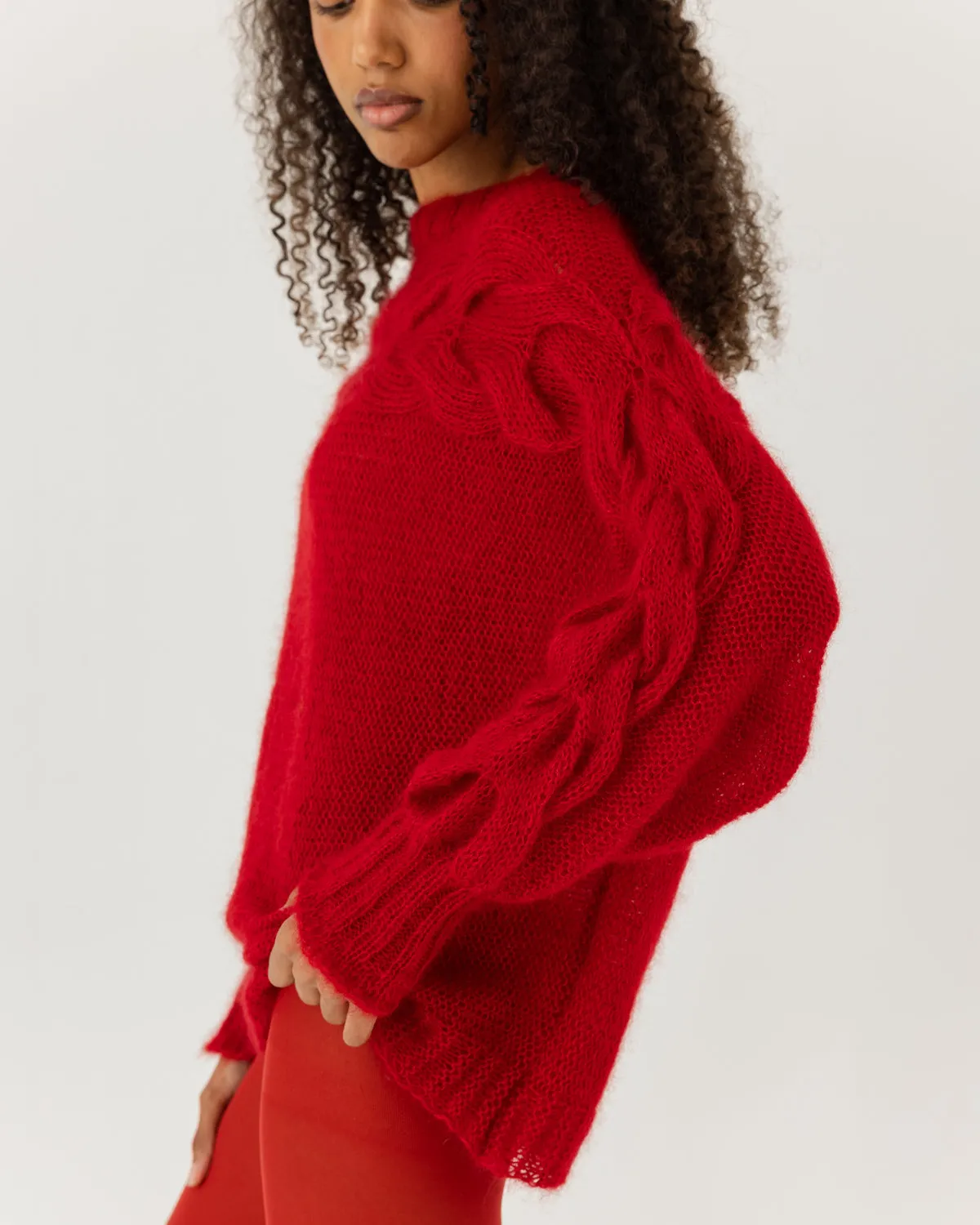 Jūra: Poppy Red Silk & Mohair Sweater sold by The Knotty Ones product image thumbnail 2