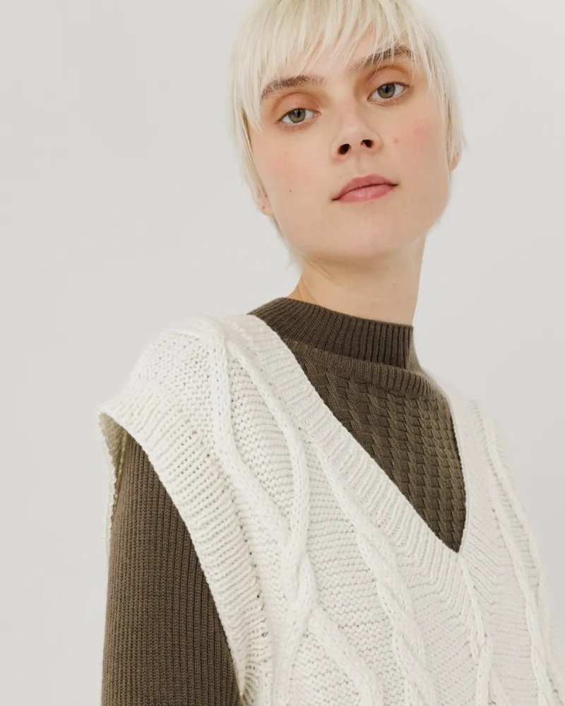 Laimė: Sea Salt Merino Wool Vest sold by The Knotty Ones product image thumbnail 5