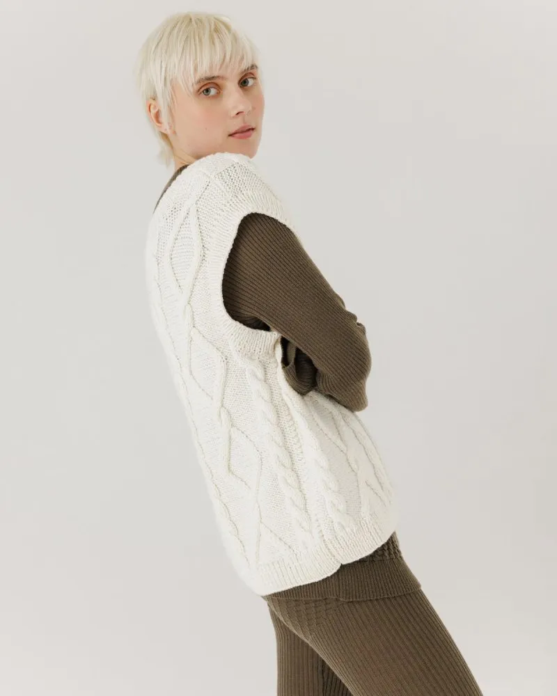 Laimė: Sea Salt Merino Wool Vest sold by The Knotty Ones product image thumbnail 3