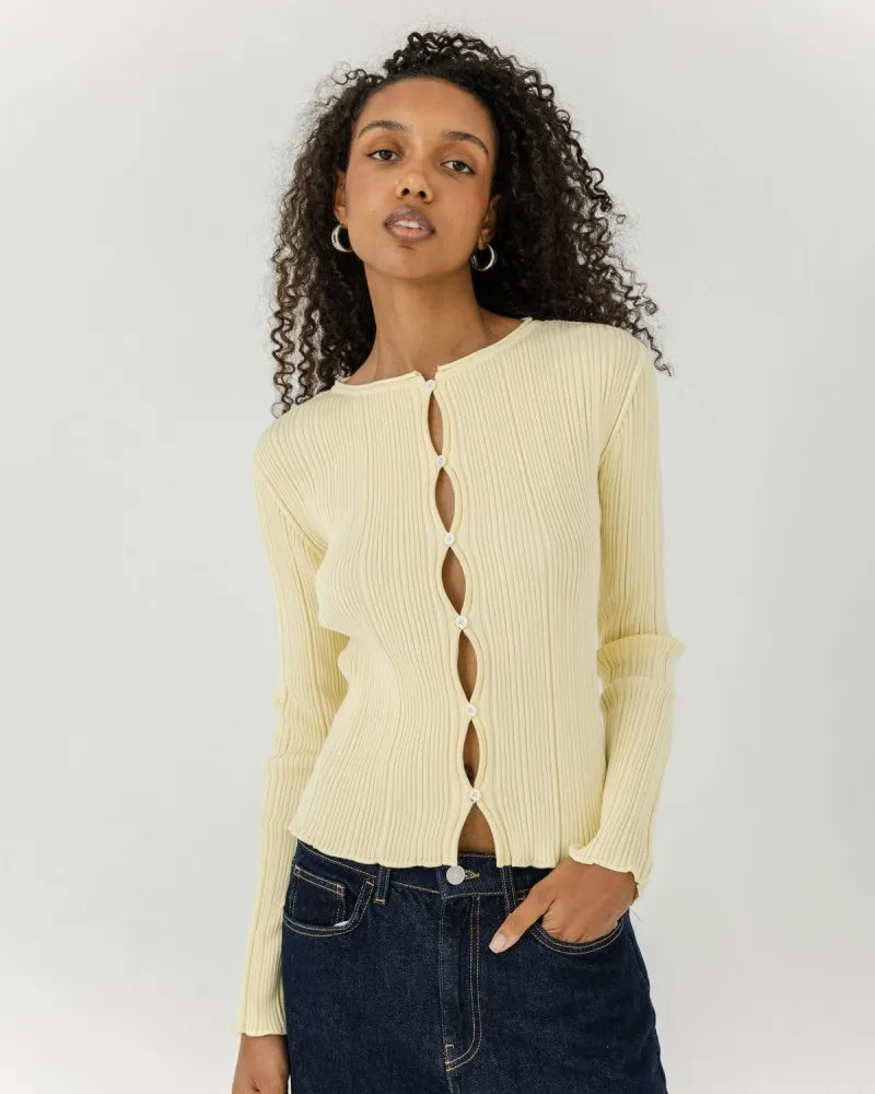 Tyla: Butter Yellow Cotton Top sold by The Knotty Ones