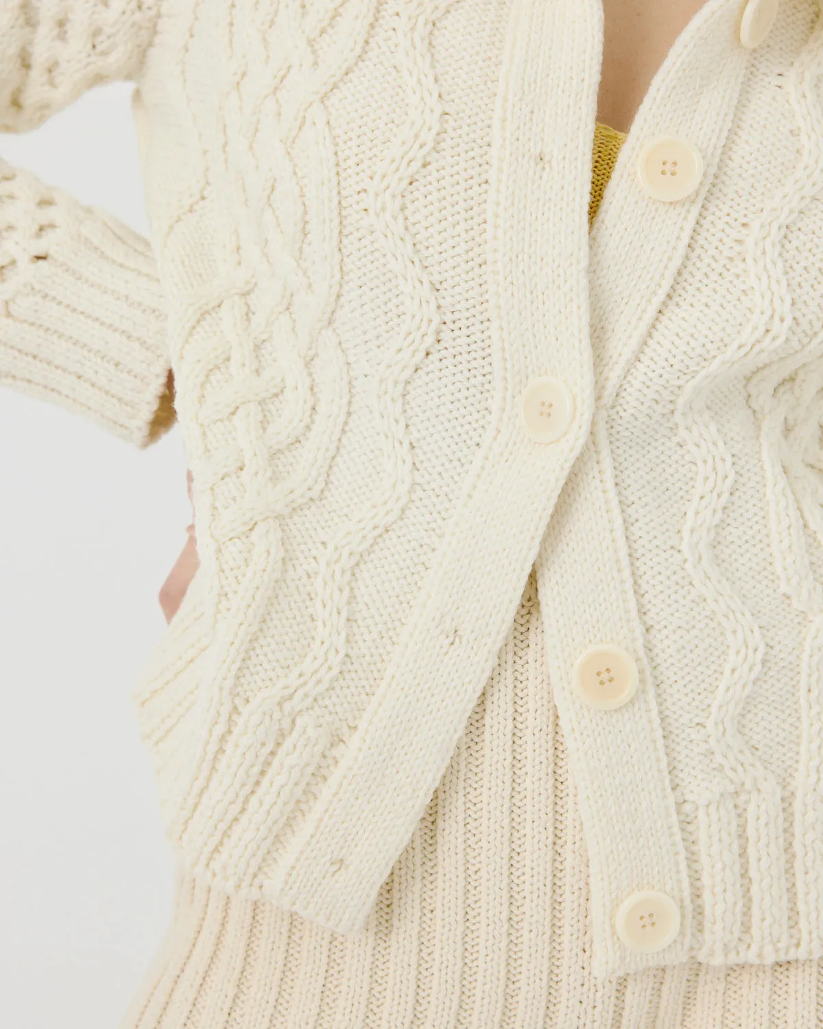 January: Sea Salt Merino Wool Cardigan sold by The Knotty Ones product image thumbnail 5