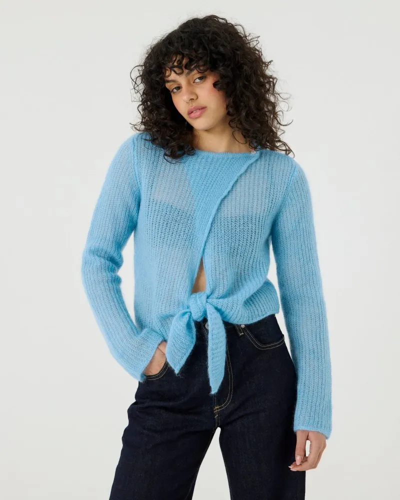 Skraistas: Sea Glass Silk & Mohair Cropped Cardigan sold by The Knotty Ones