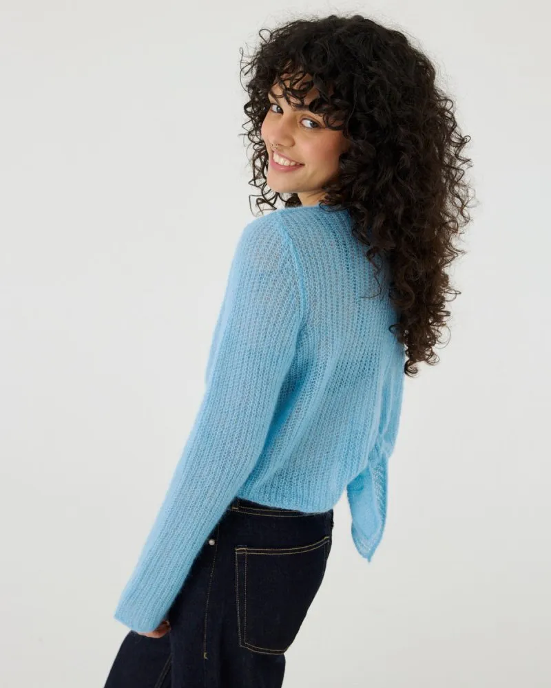 Skraistas: Sea Glass Silk & Mohair Cropped Cardigan sold by The Knotty Ones product image thumbnail 3