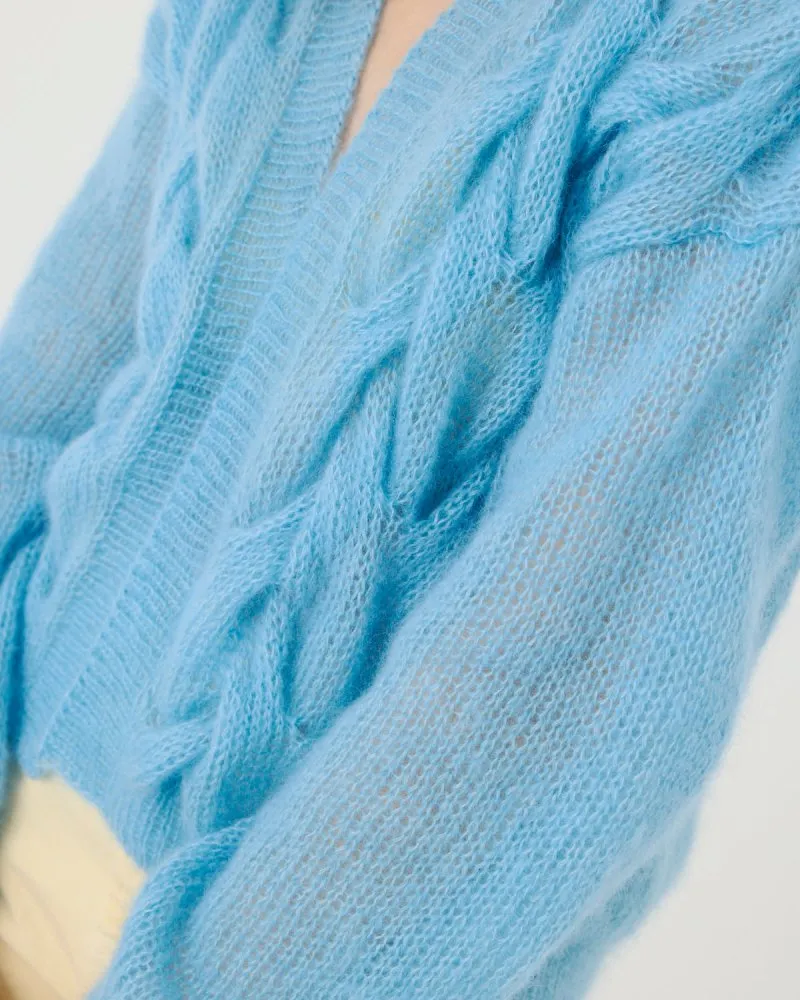 Twisted Erik: Seaglass Silk Mohair Cardigan sold by The Knotty Ones product image thumbnail 4
