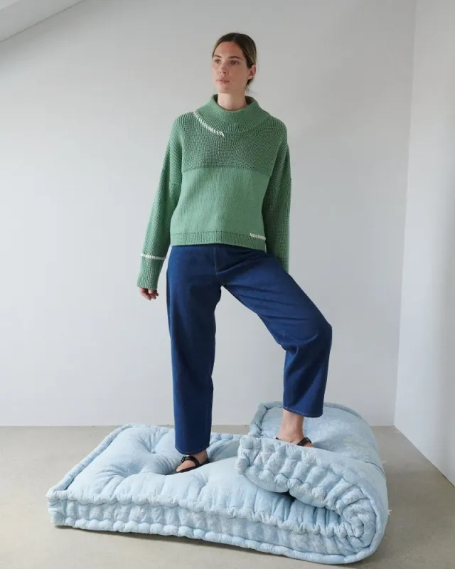 Šturmai: Sage Green Merino Wool Turtleneck made by The Knotty Ones