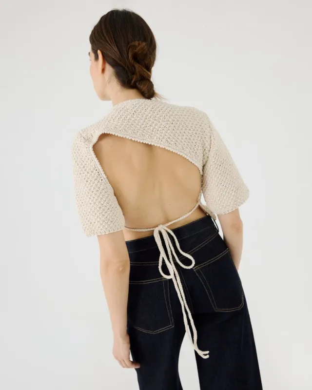 Lake Galvė: Handmade Cotton Oat Top made by The Knotty Ones