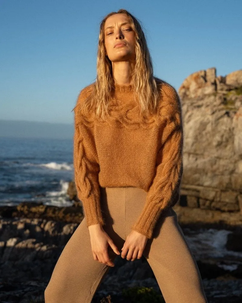 Jūra: Nutmeg Silk & Mohair Sweater sold by The Knotty Ones