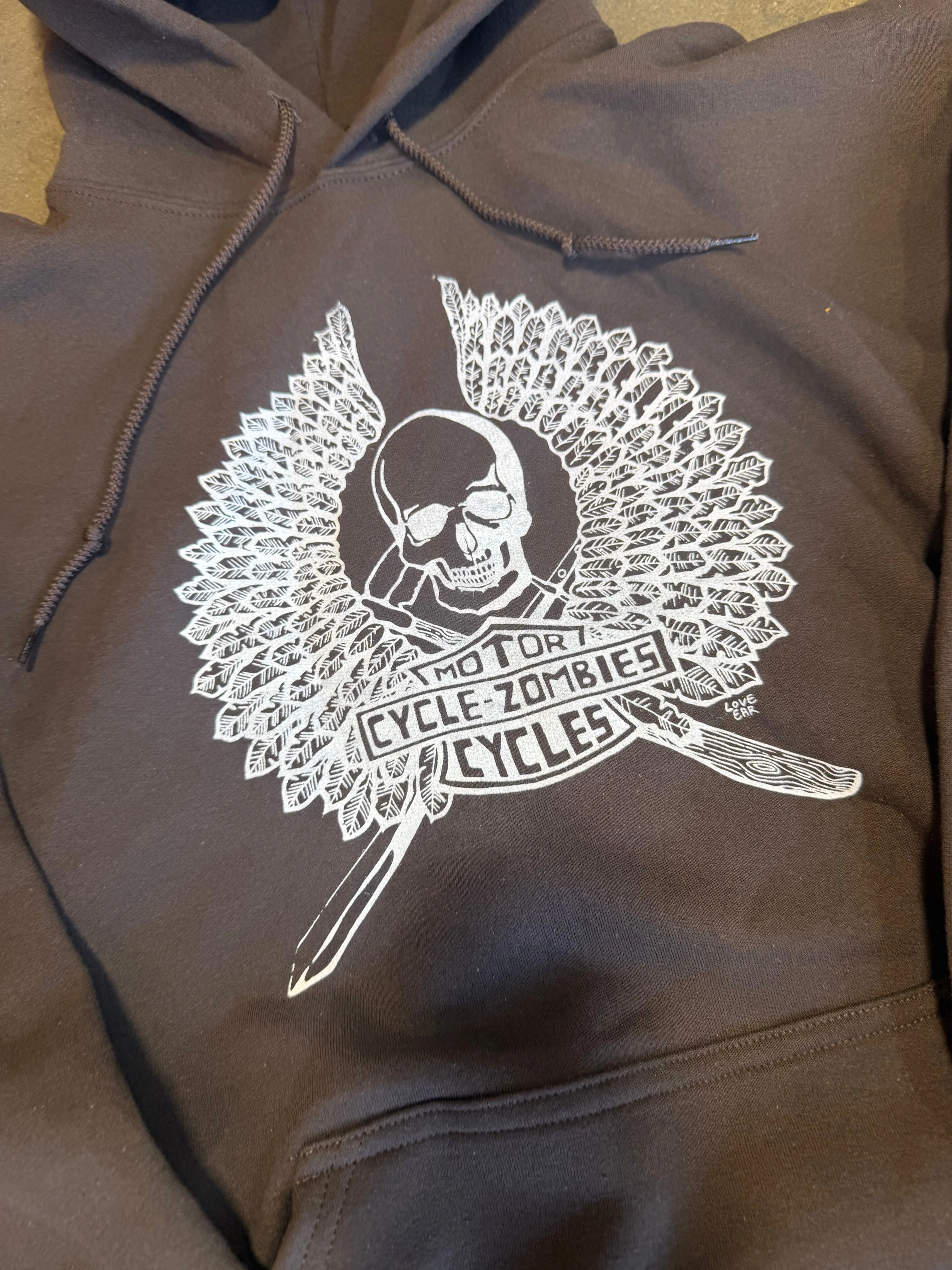 CZ RIP GARAGE PRINT HOODIE sold by Cycle Zombies product image thumbnail 2