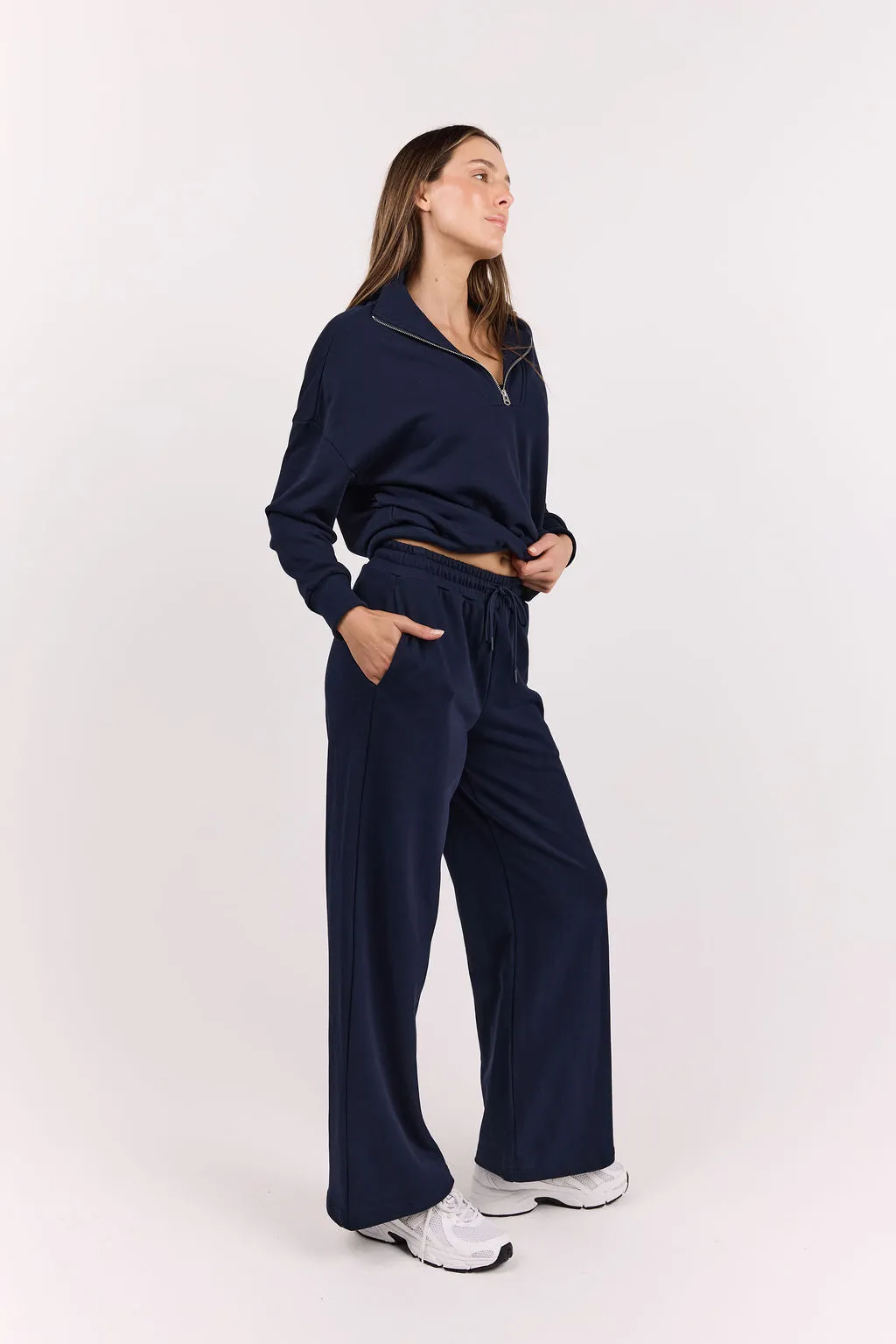 Off Duty Wide Leg Sweatpant Navy sold by dk active product image thumbnail 5