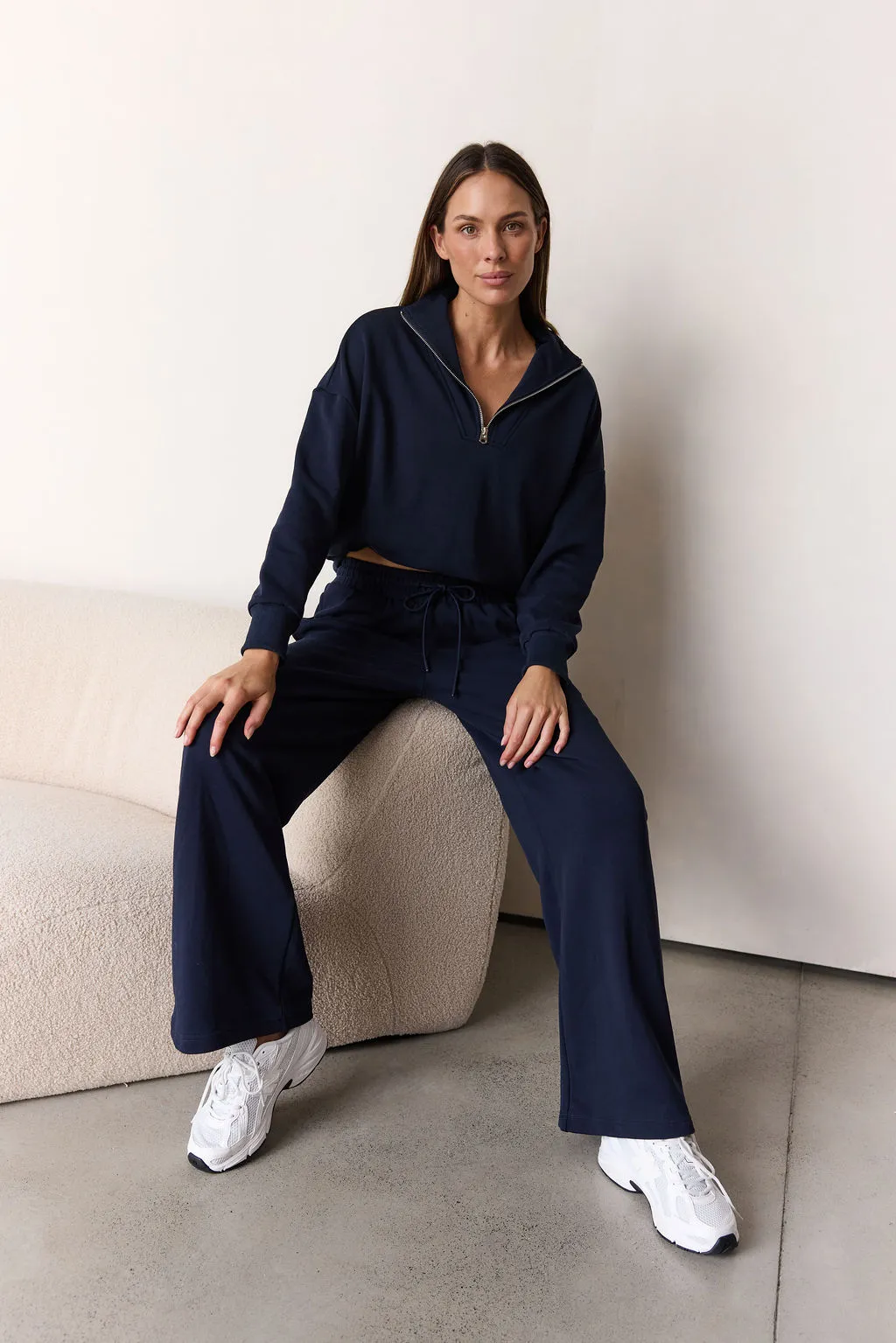 Off Duty Wide Leg Sweatpant Navy sold by dk active product image thumbnail 2