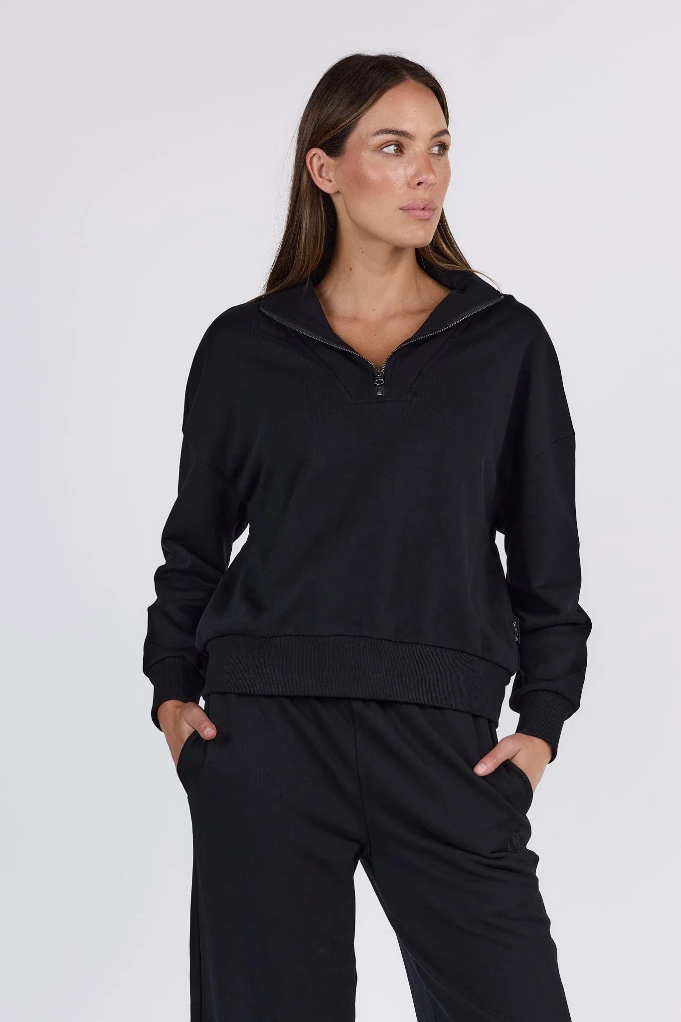 Foundation Half Zip Sweatshirt Black sold by dk active product image thumbnail 2