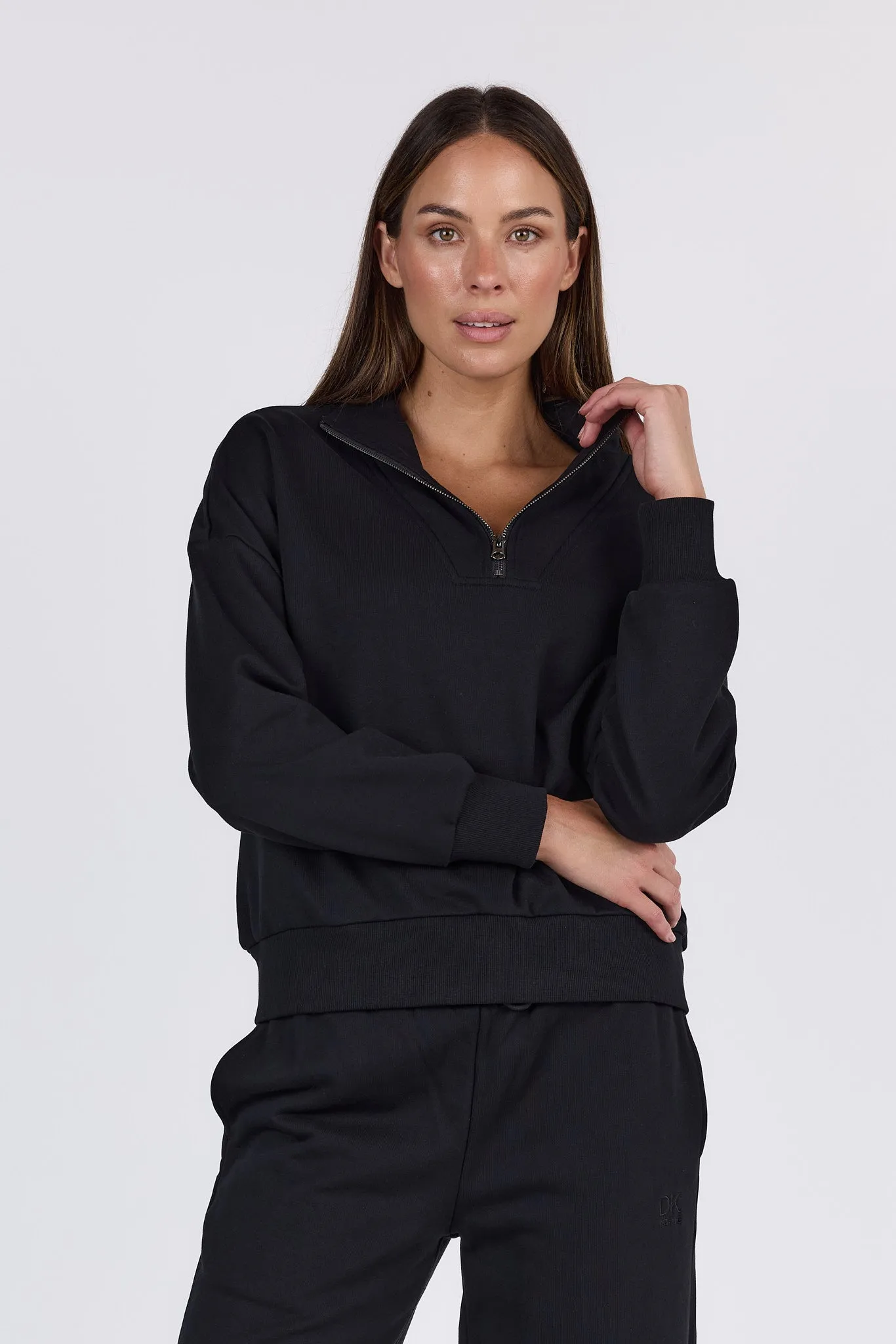 Foundation Half Zip Sweatshirt Black sold by dk active product image thumbnail 3