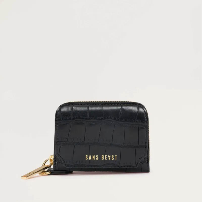 Orbit Wallet - Noir Croco sold by Sans Beast