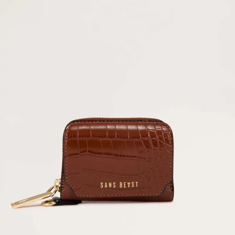 Orbit Wallet - Mahogany Croco sold by Sans Beast