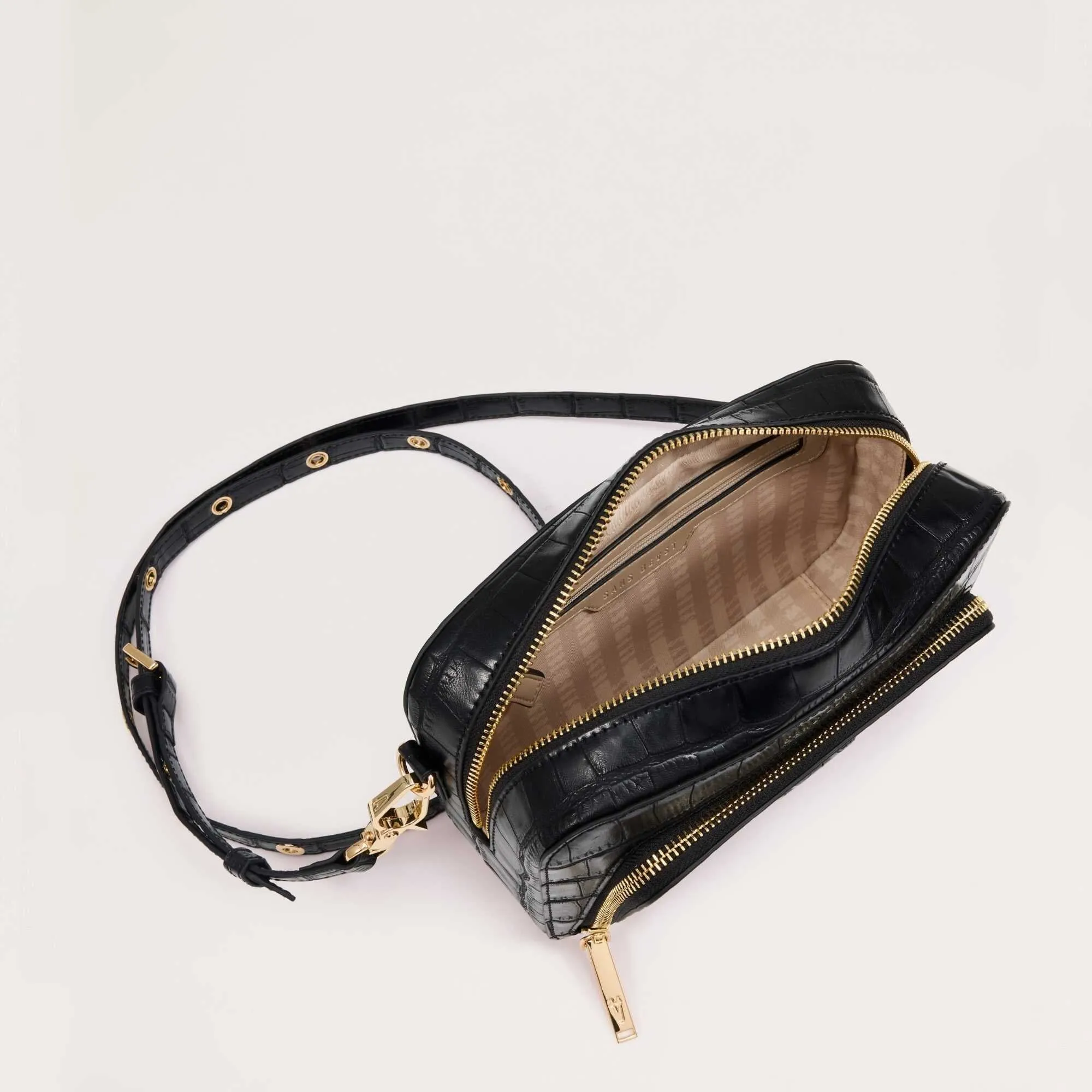 Sojourn Crossbody - Noir Croc Emboss sold by Sans Beast product image thumbnail 4