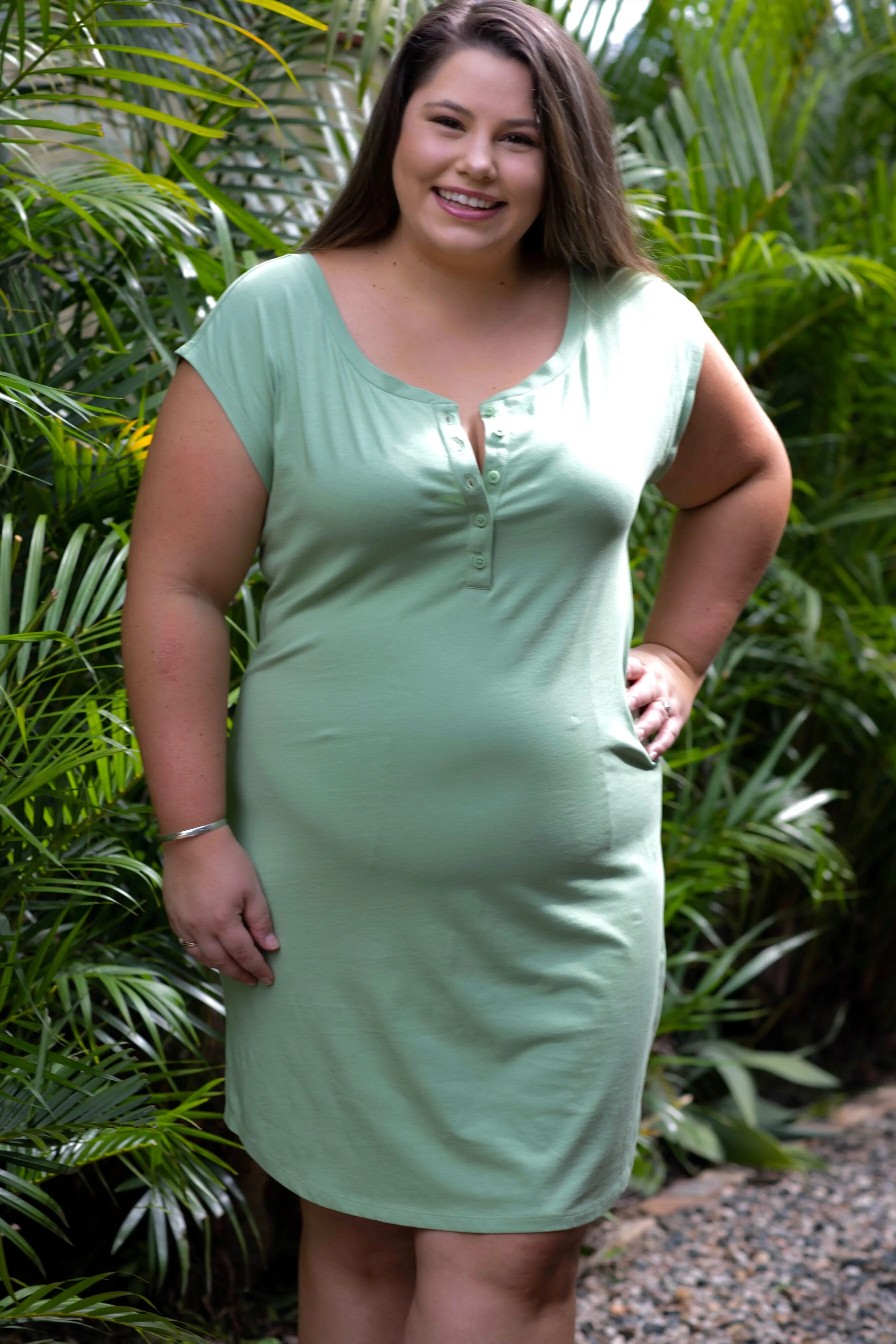 sleepshirt in sage sold by Sorella Organics product image thumbnail 3