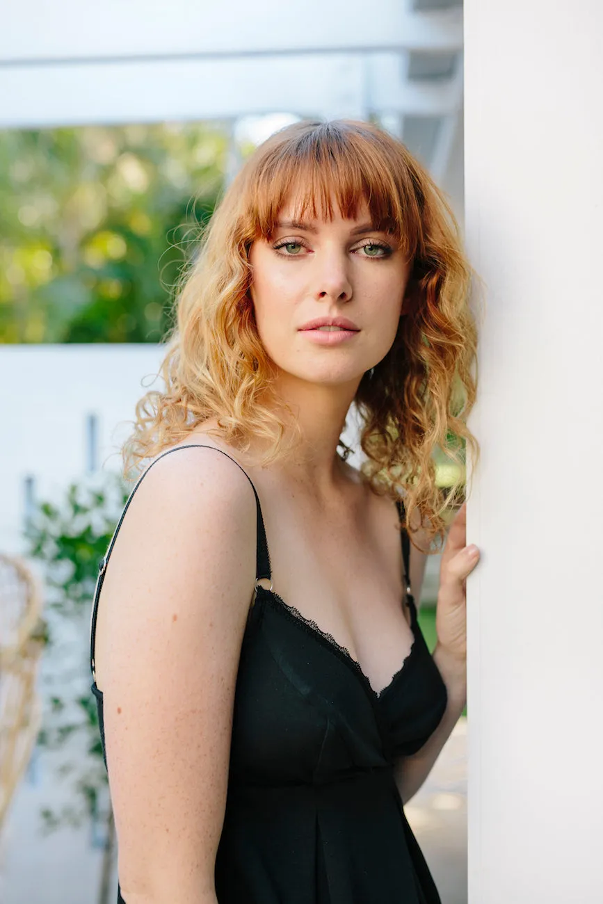 Caitlin supported bust nightie in vintage black sold by Sorella Organics product image thumbnail 3
