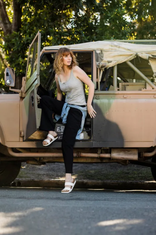 Boardwalk day pant in vintage black sold by Sorella Organics