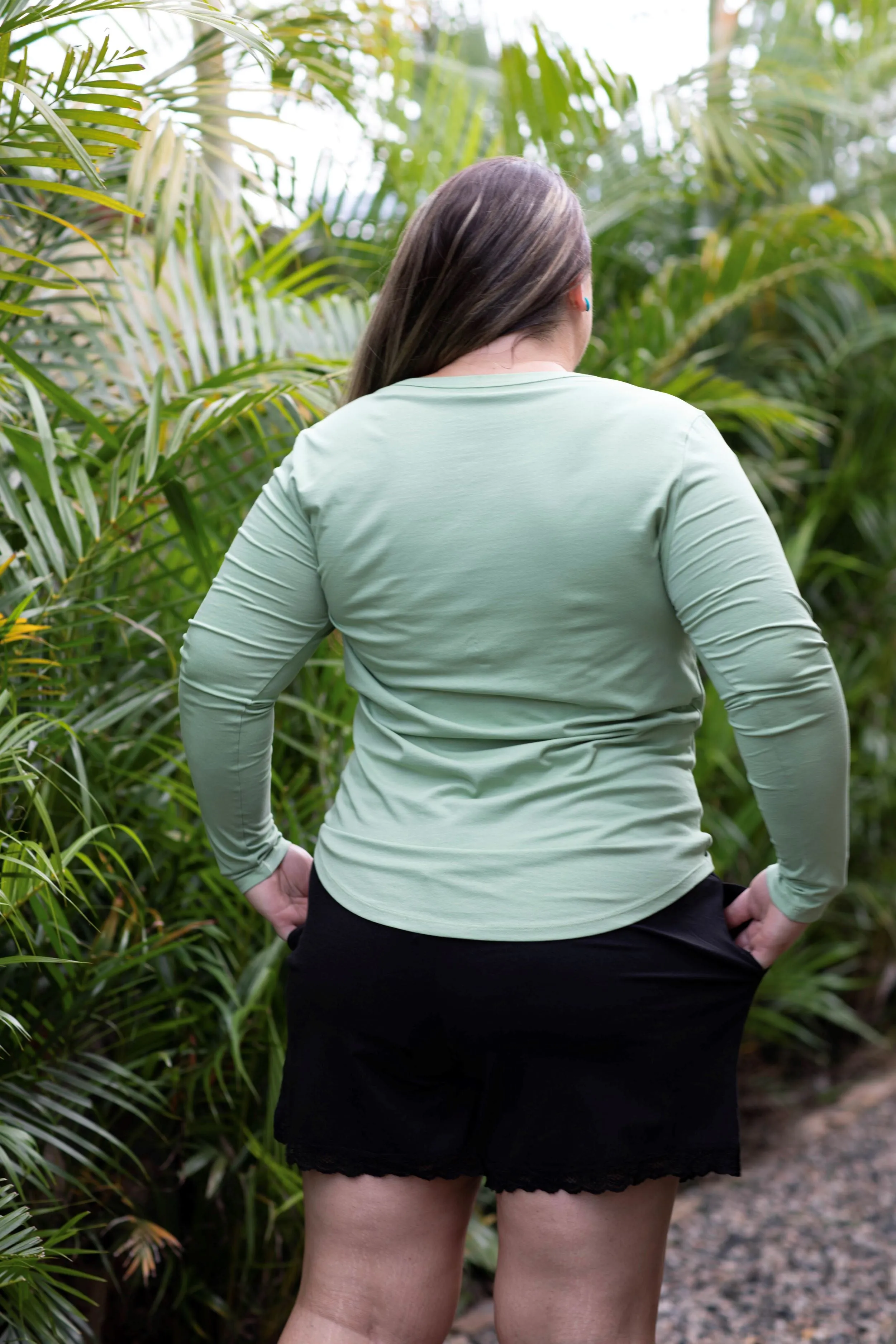 long sleeve T in sage sold by Sorella Organics product image thumbnail 2