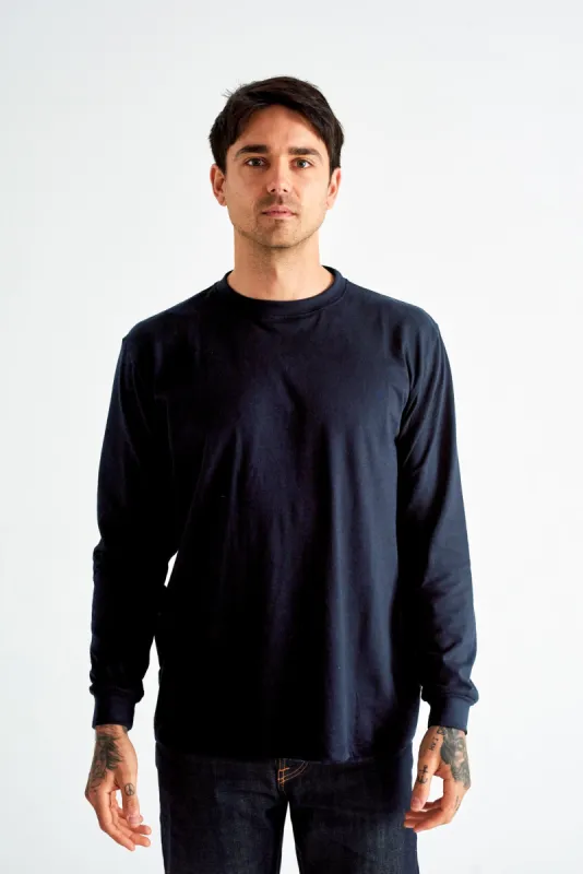 JOE BLOW LONG SLEEVE T-SHIRT - NAVY sold by The Common Good Company