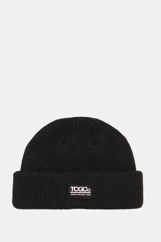 Rex - 100% Recycled Beanie Black made by The Common Good Company