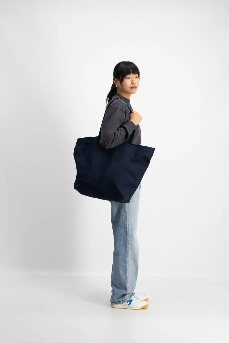Navy - 100% Recycled Cotton Market Tote sold by The Common Good Company product image thumbnail 3
