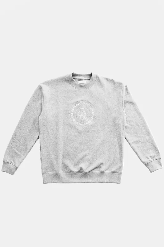 PLAIN DANE GREY BOX FIT SWEATER - ESTD EMBLEM sold by The Common Good Company