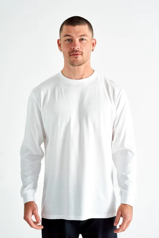 JOE BLOW LONG SLEEVE T-SHIRT - WHITE sold by The Common Good Company