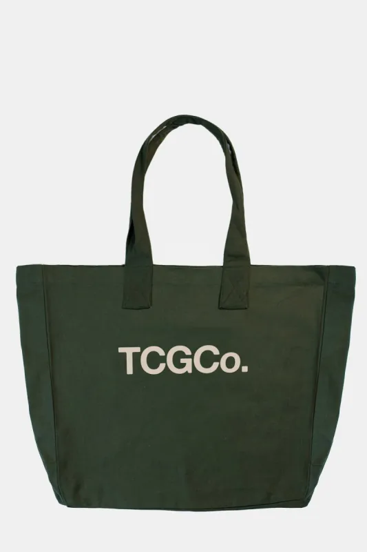 Olive 100% Recycled Cotton Market Tote - TCGCo Logo sold by The Common Good Company