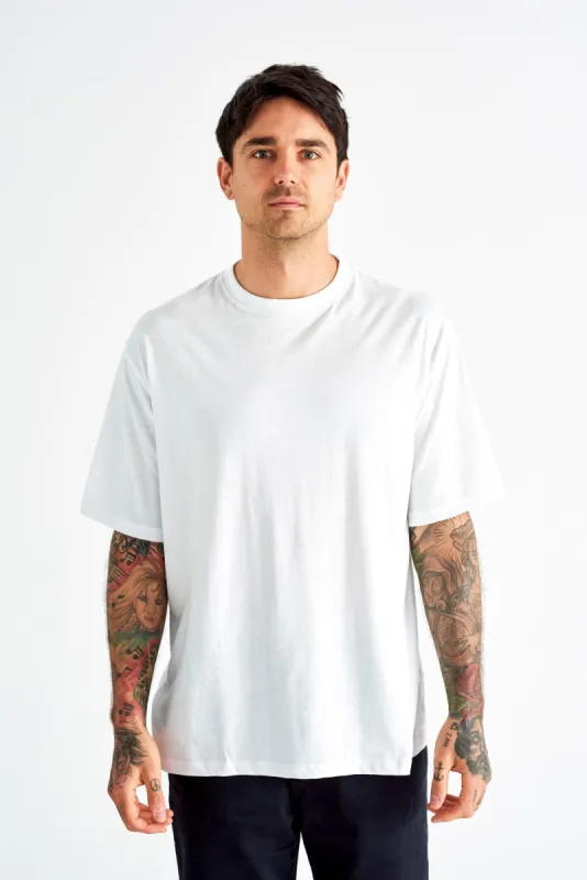 Dean James T-shirt - White sold by The Common Good Company