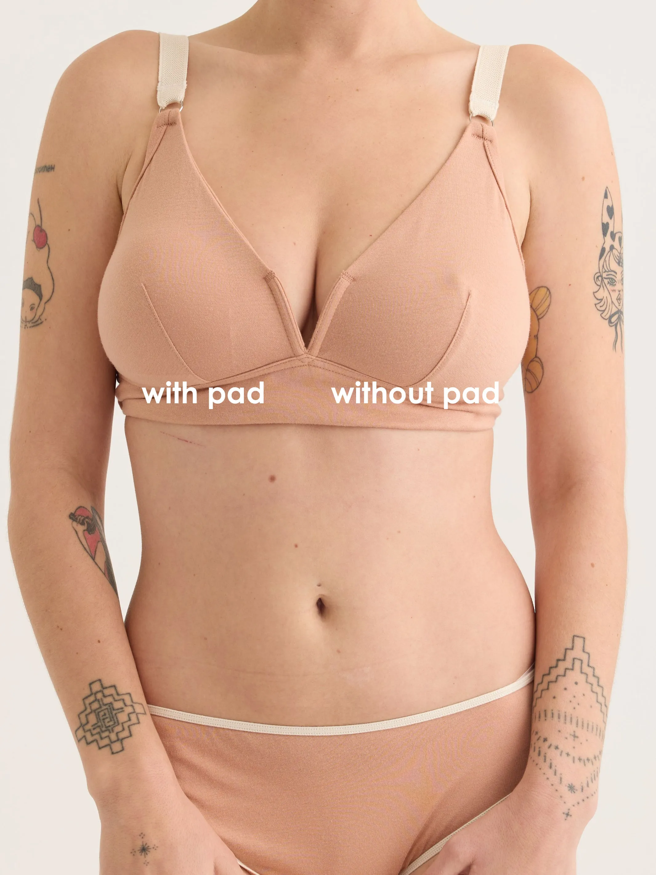 V for Victory Bra - Latte with optional removable pads - Pre-Sale for delivery May/June (Copy) sold by The Very Good Bra product image thumbnail 2