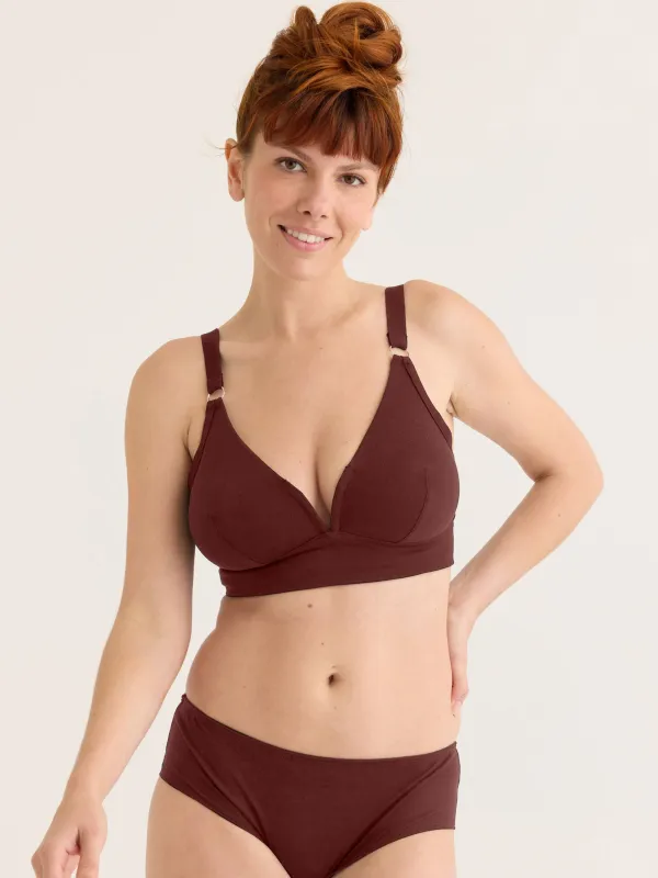 V for Victory Bra - Rum & Raisin with optional removable pads sold by The Very Good Bra